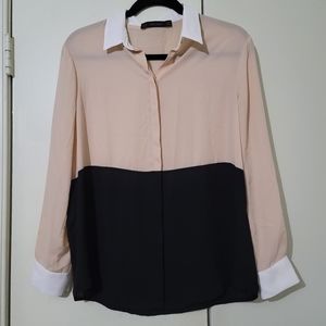 Zara Colorblock Button Down Shirt